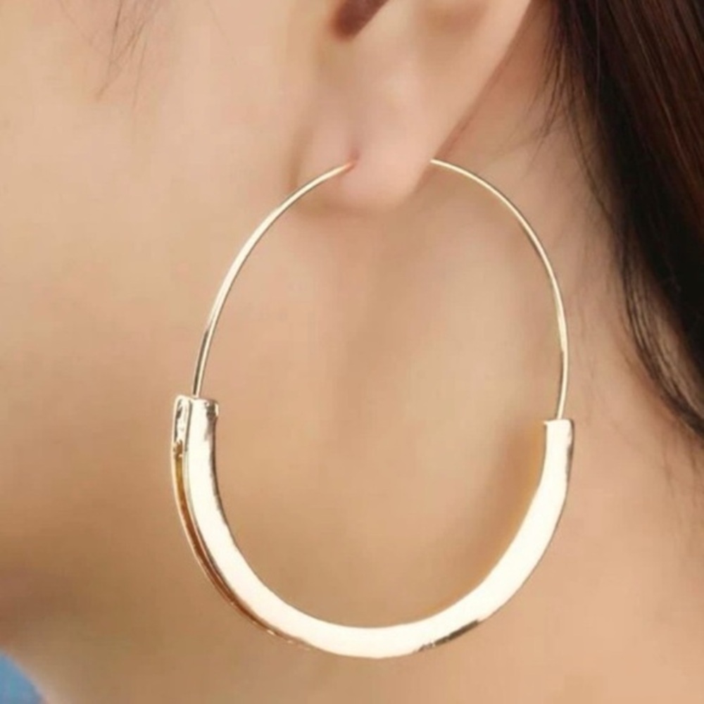 Anthropologie Wenka Gold Hoop Minimalist earrings Mirror